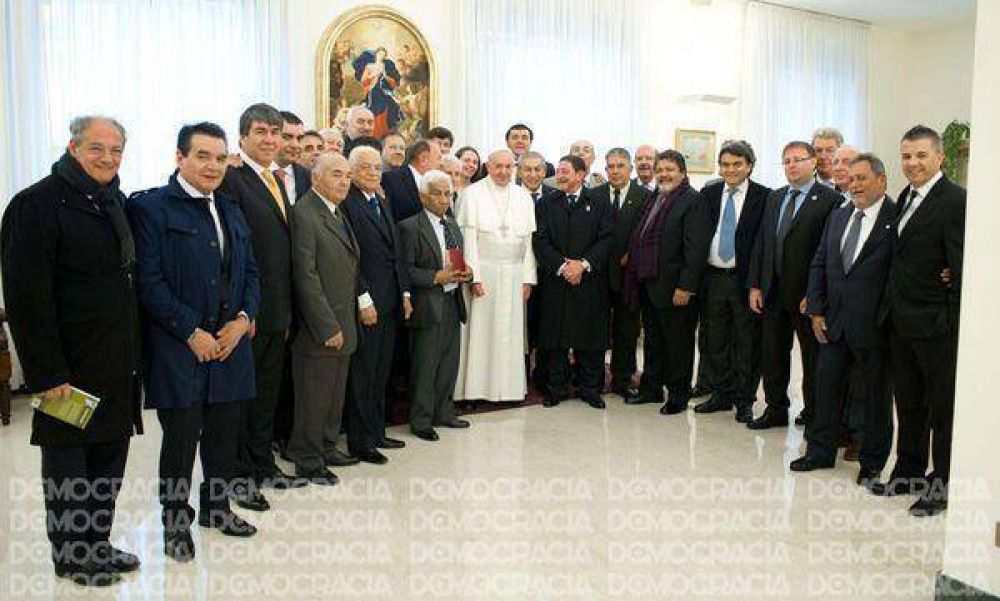 Romero visit� al Papa Francisco junto a otros l�deres gremiales