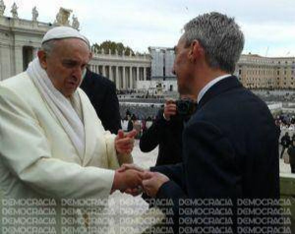 El intendente Meoni, junto a Francisco