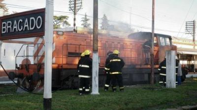 Se incendi� una locomotora en la estaci�n