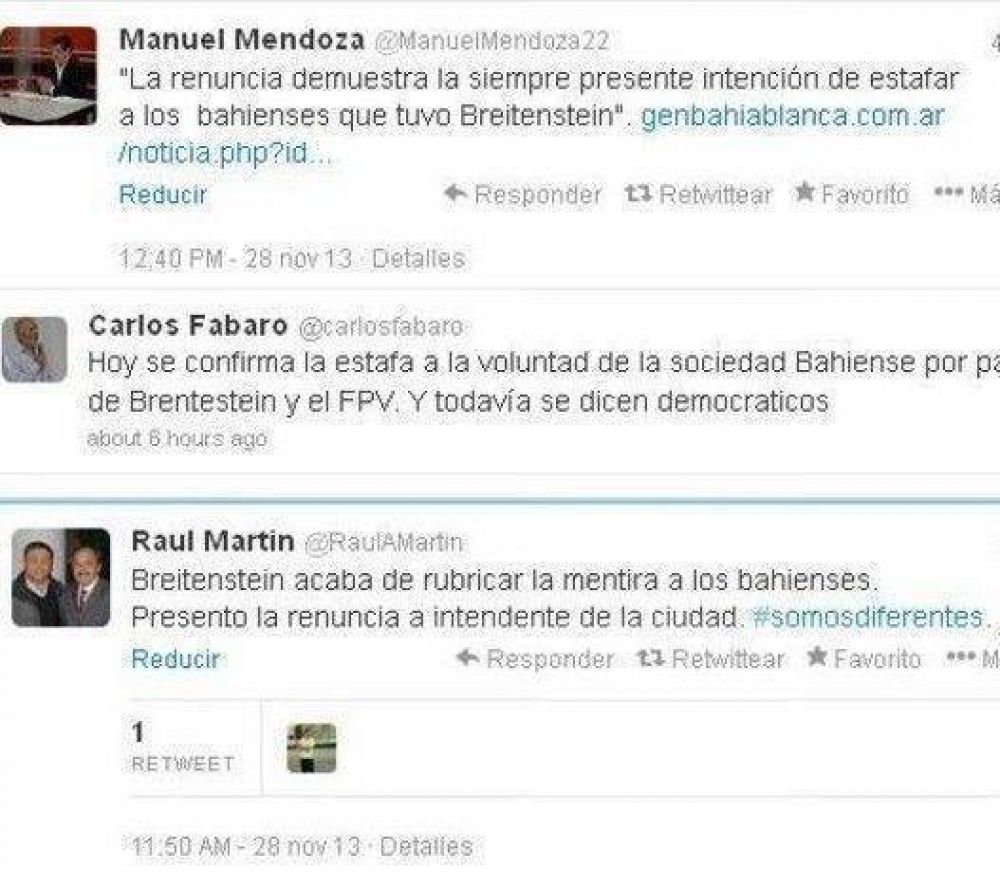 Cr�ticas de la oposici�n tras la renuncia de Breitenstein