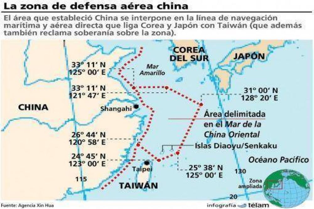 China patrulla la nueva zona de defensa a�rea sobre las islas Diaoyu-Senkaku y advirti� a Jap�n