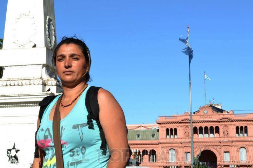 La mujer de Jorge Ortega llev� el crimen de su marido a Plaza de Mayo