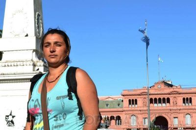 La mujer de Jorge Ortega llev� el crimen de su marido a Plaza de Mayo