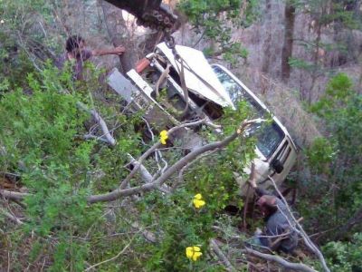 Una camioneta desbarranc� en Circuito chico