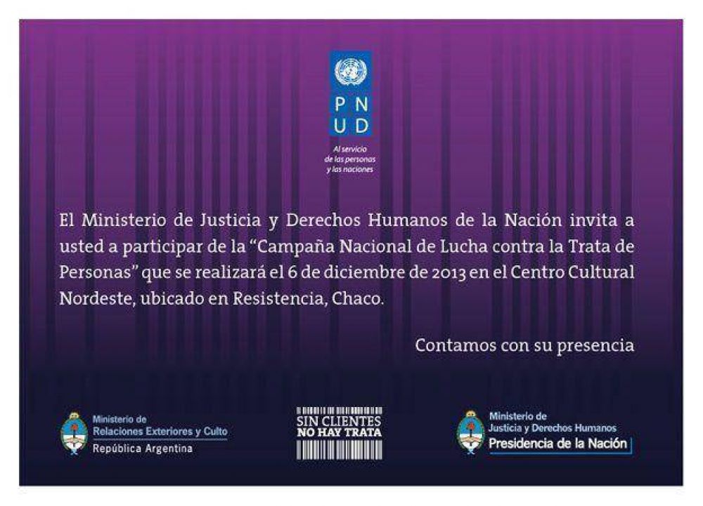 Resistencia ser� sede de la Campa�a Nacional de Lucha contra la Trata