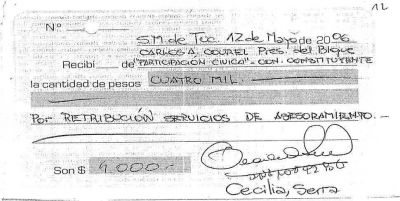 Una convencional firm� recibos por "servicios de asesoramiento"