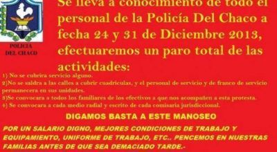 Pe�a desestima una posible protesta policial en Chaco
