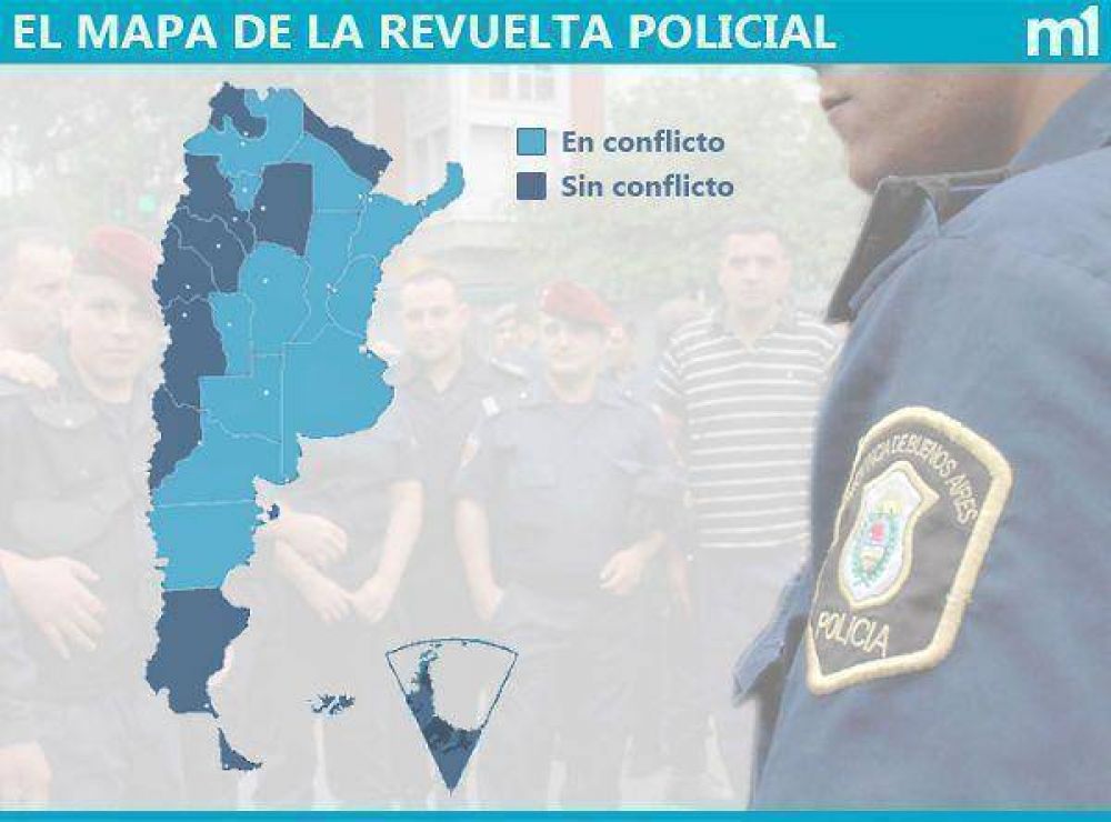 El mapa de la revuelta policial  