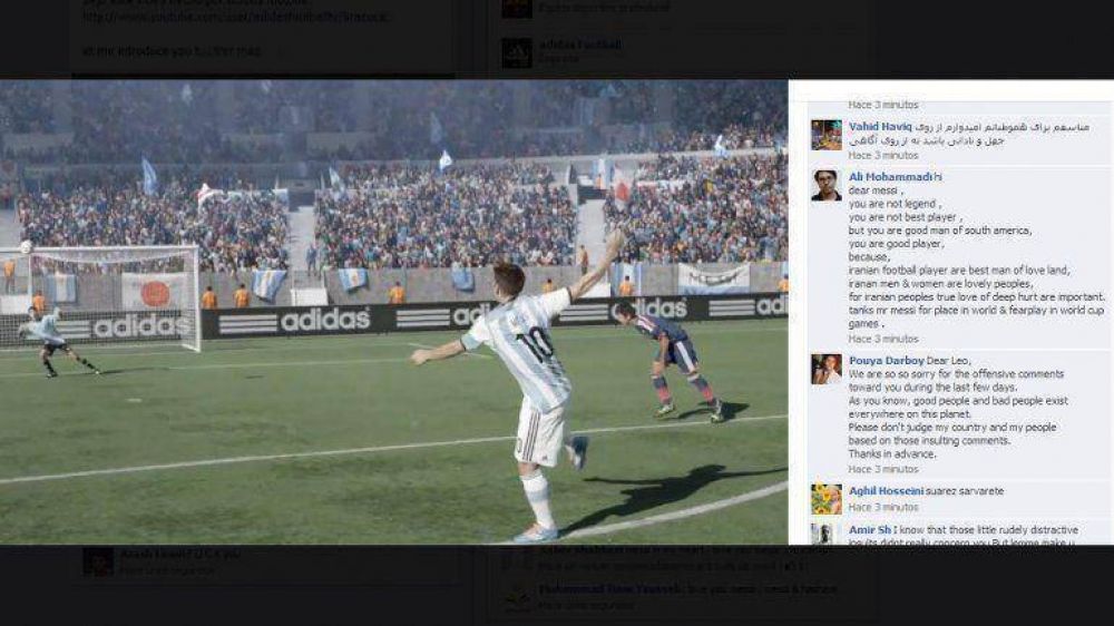 Miles de iran�es insultan a Lionel Messi en su p�gina de Facebook