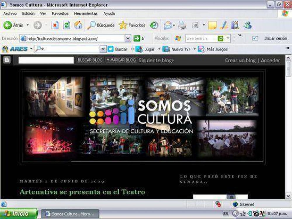 culturadecampana.blogspot.com La Secretar�a de Cultura y Educaci�n presenta su blog