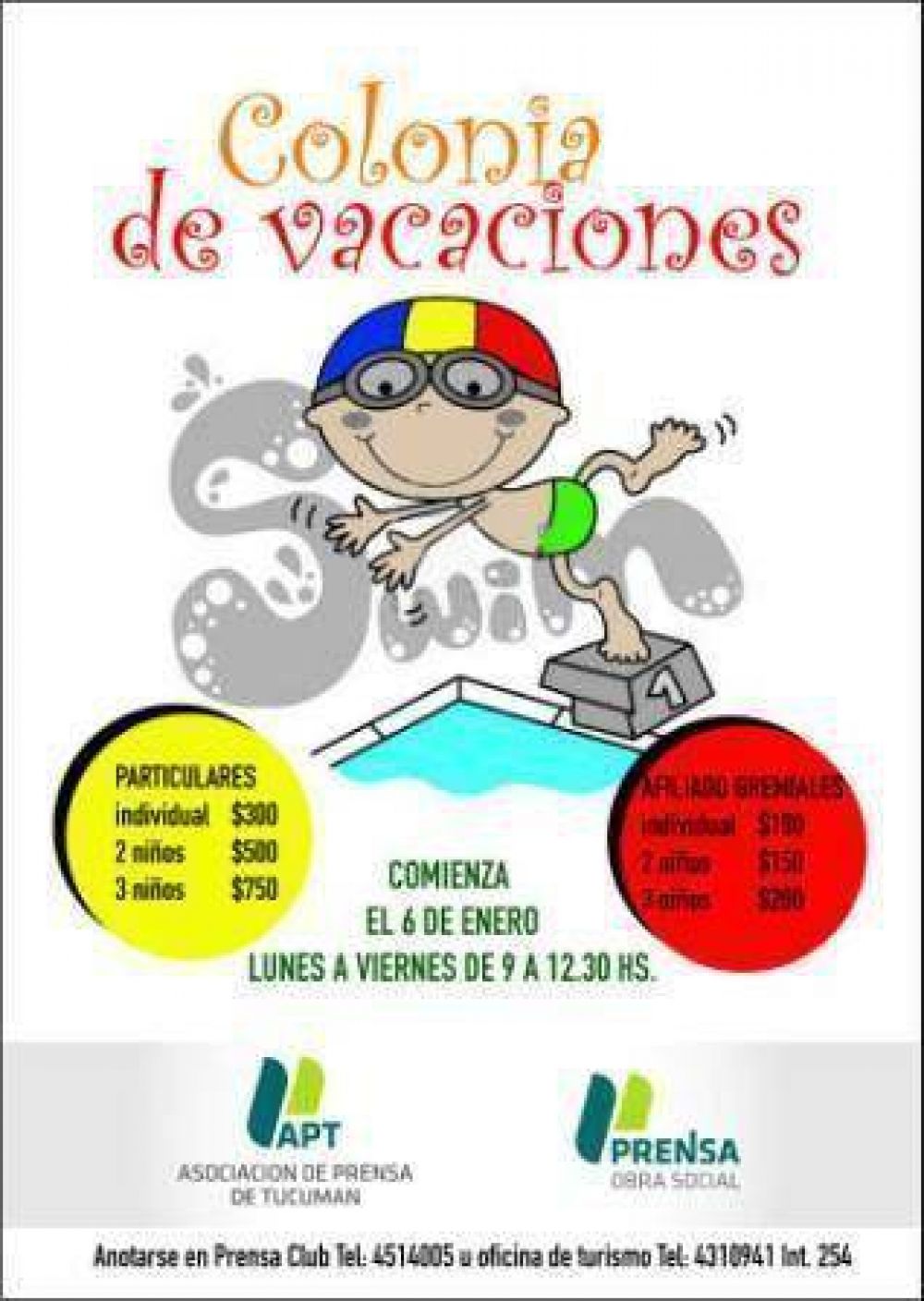Desde el 6 de enero funcionar� la Colonia de Vacaciones