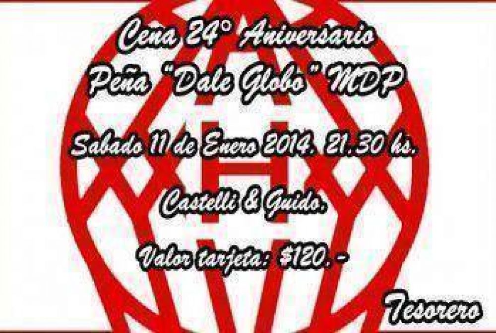 La Pe�a ''Dale Globo'' de Mar del Plata festeja sus 24 a�os
