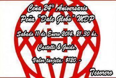La Pe�a ''Dale Globo'' de Mar del Plata festeja sus 24 a�os