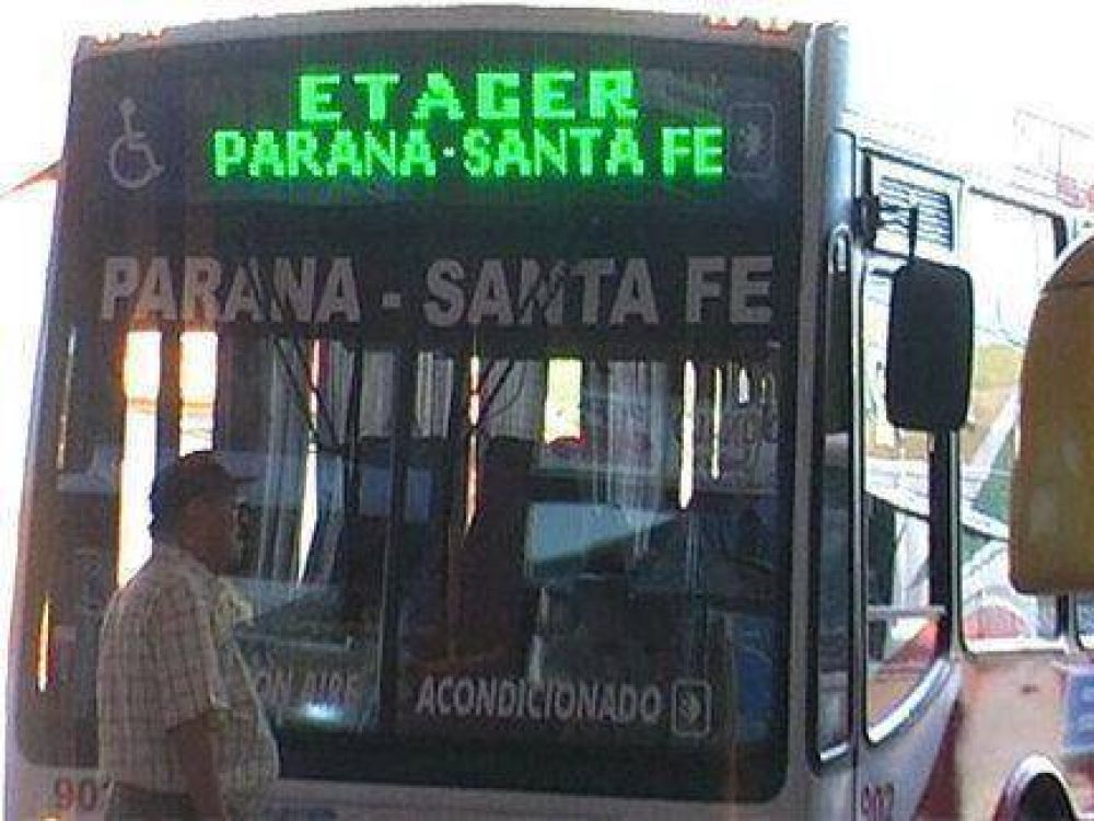 El pasaje de colectivo entre Paran� y Santa Fe aument� un 70% 