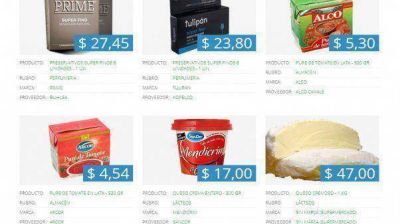 La lista de precios incluye yerba, aceite y hasta preservativos