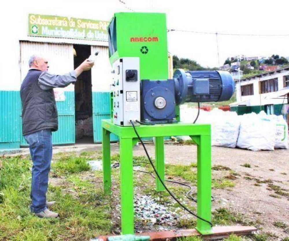 Ushuaia adquiri� una nueva m�quina trituradora de vidrio