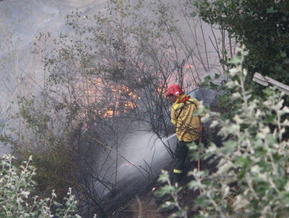 Incendio de pastizales puso en riesgo viviendas en La Barda