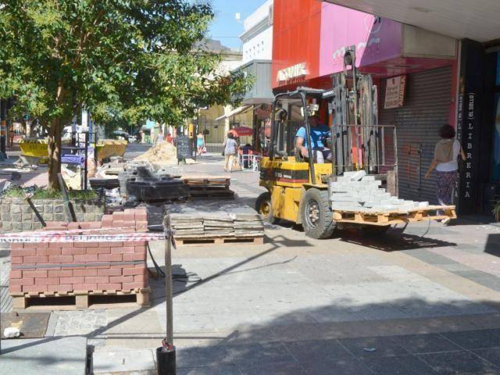 Peatonal Rivadavia: obras