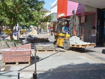 Peatonal Rivadavia: obras