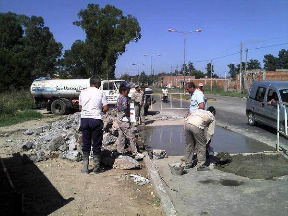 Comenzaron las obras de reparaci�n de la Avenida Presidente Per�n