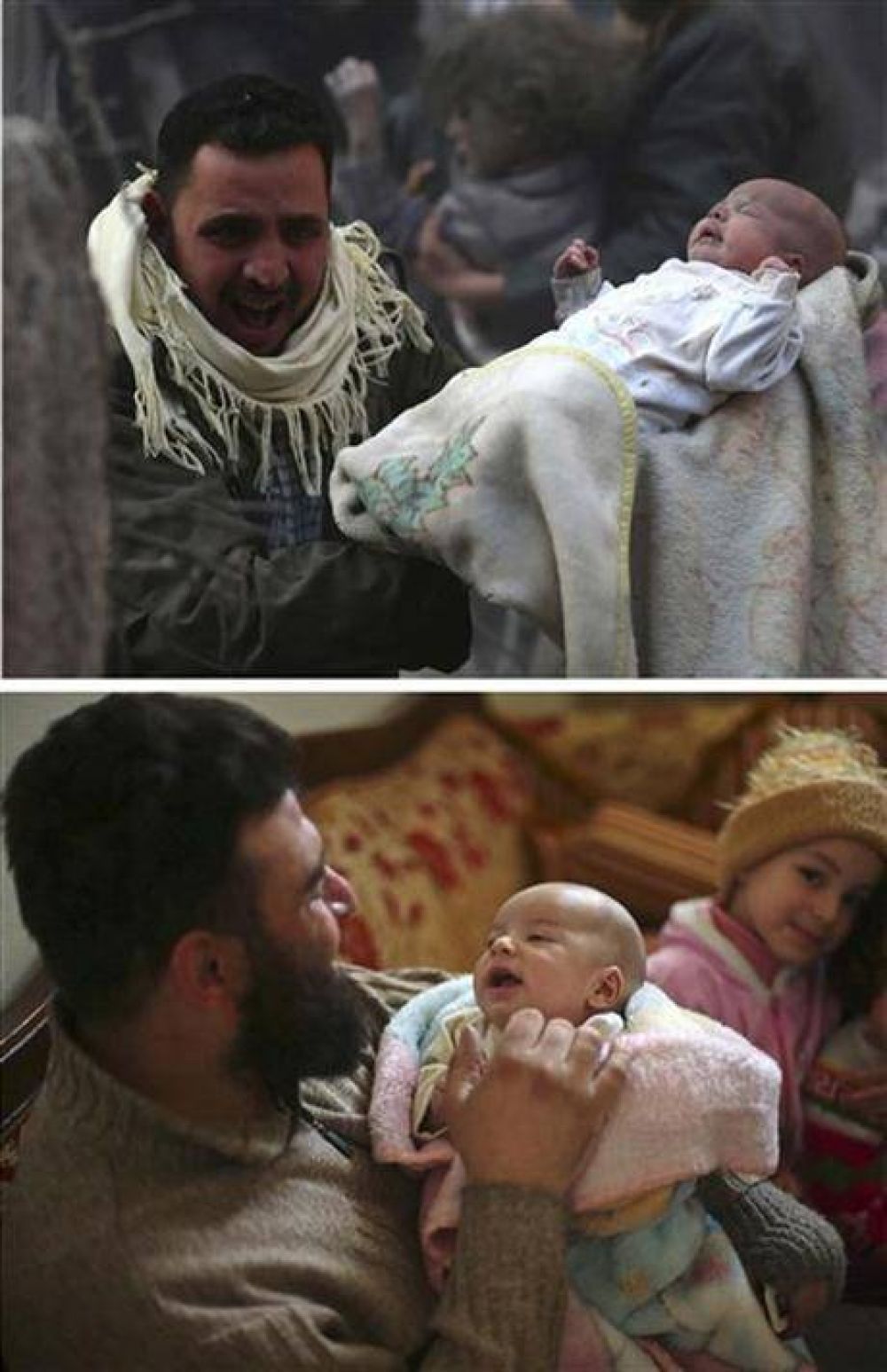 Milagro en Siria: un bebe sobrevivi� a un bombardeo que destruy� su casa