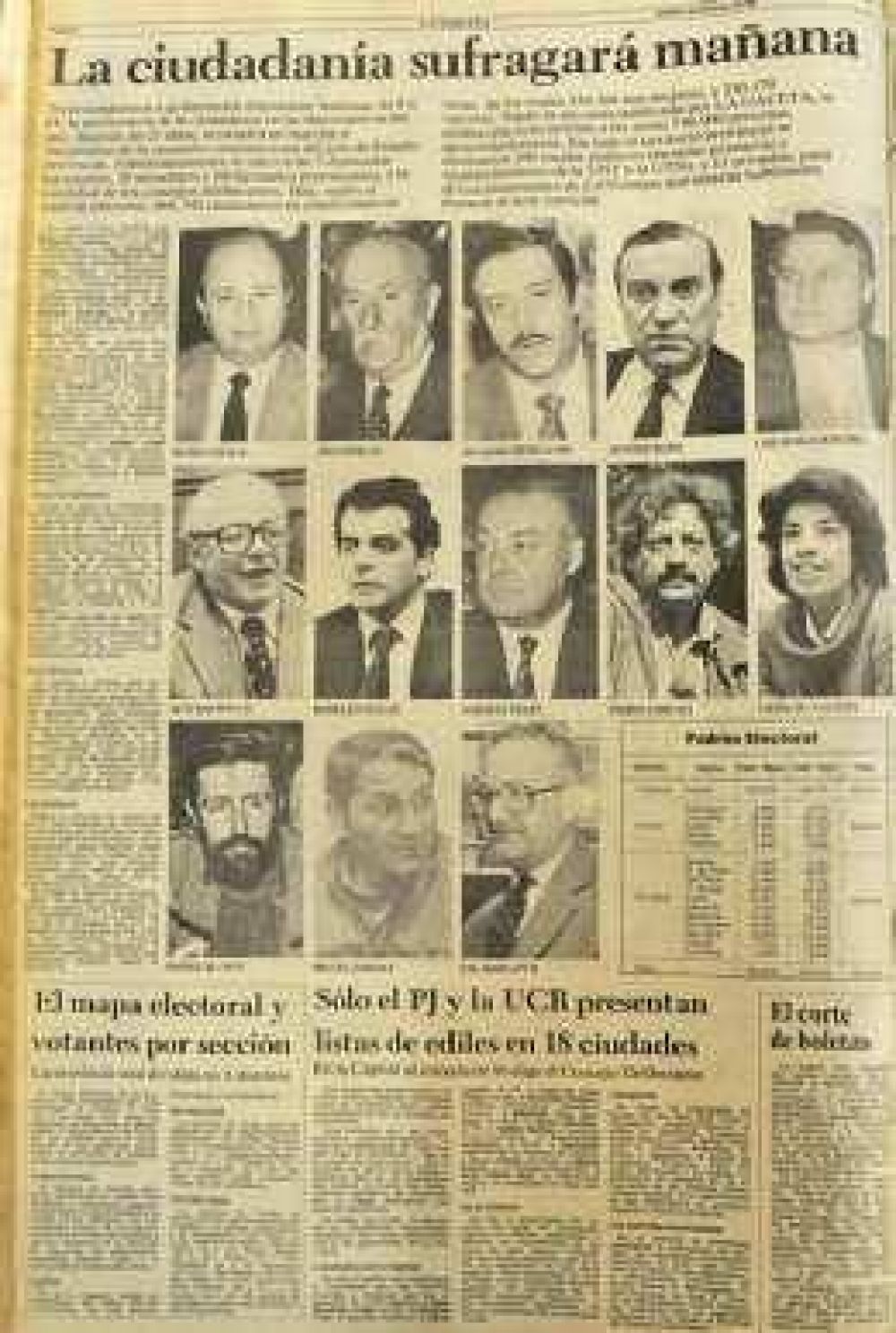 Apareci� Bussi y se rompi� la hegemon�a del PJ y de la UCR