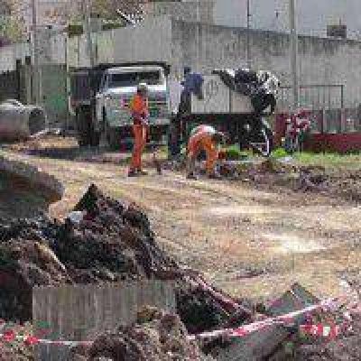 Obras de entubado en B� Mar�a Auxiliadora