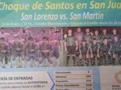Incre�ble error en la promoci�n del partido entre San Lorenzo y San Mart�n