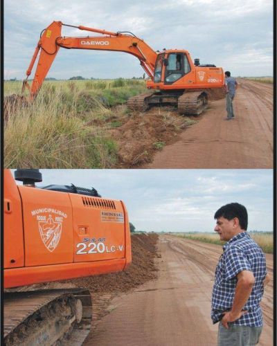 EL INTENDENTE GASPARINI RECORR�O ZONAS RURALES DONDE SE TRABAJA EN MEJORAS Y ALTEOS DE CAMINOS