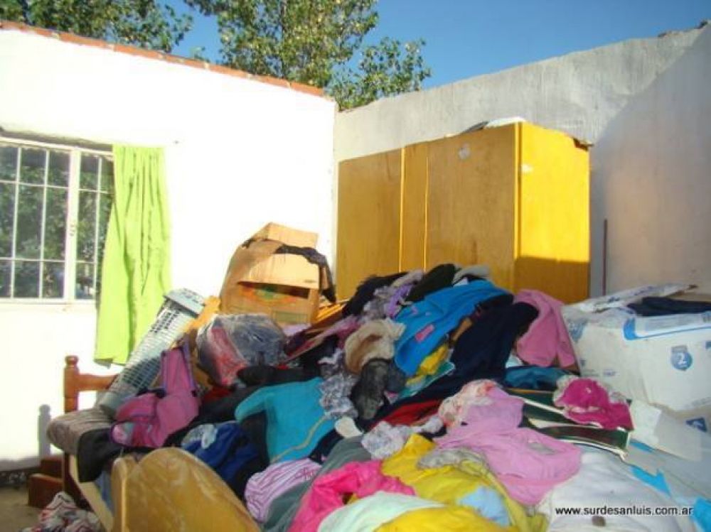 Anchorena: un fuerte temporal destruy� viviendas y oblig� a evacuar familias