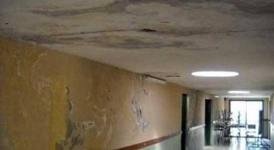 Denuncian peligro de derrumbe en escuela de Punta Mogotes