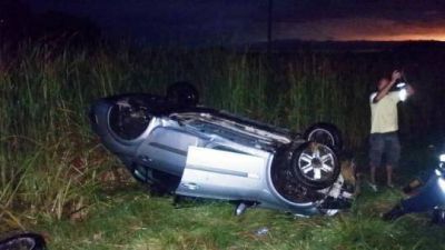 Vuelco sobre ruta 5 en medio de la tormenta