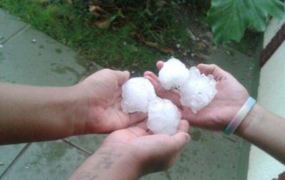 Tras el temporal del mi�rcoles, piedra en seco en R�o Cuarto