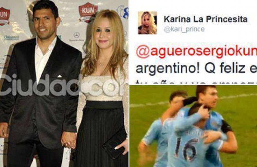 El tierno mensaje de amor de La Princesita Karina para el Kun Ag�ero, que hizo tres goles en un partido