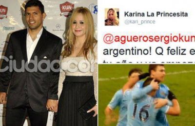 El tierno mensaje de amor de La Princesita Karina para el Kun Ag�ero, que hizo tres goles en un partido