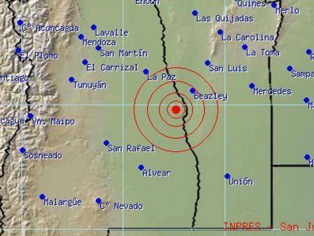 Tembl� en Mendoza y el epicentro fue cerca del l�mite con San Luis