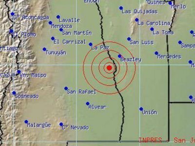 Tembl� en Mendoza y el epicentro fue cerca del l�mite con San Luis