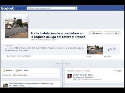 Por los accidentes, los vecinos piden un sem�foro a trav�s de Facebook