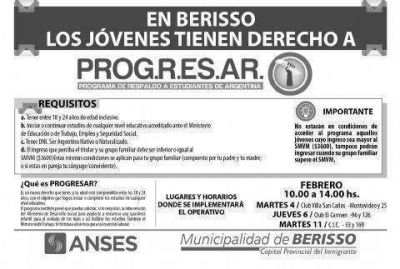 Puesta en marcha del Progresar en Berisso
