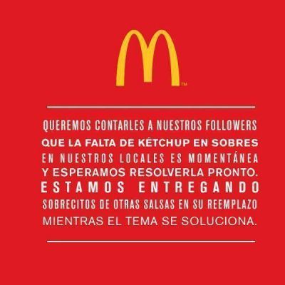 McDonald's Argentina se quedó sin ketchup y los clientes expresaron malestar en las redes 