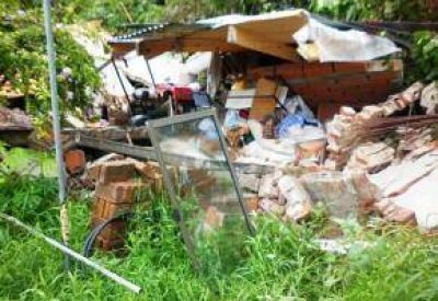 Temporal: Vecino describi� c�mo se le derrumb� la casa