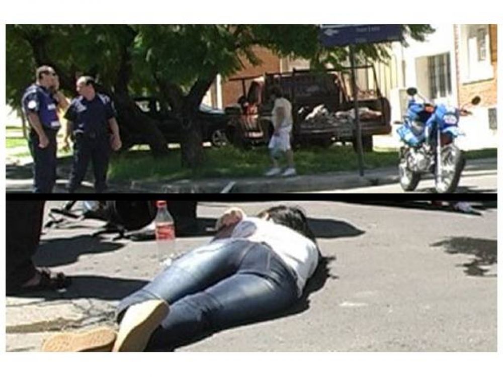 Una mujer sufri� lesiones tras el choque entre una moto y un remis en el centro de Paran�