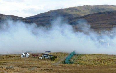 Fuego y humo en El Calafate