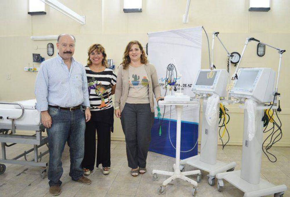 Inza visit� el Hospital Pintos, donde fueron adquiridos nuevos respiradores y un electrocardi�grafo