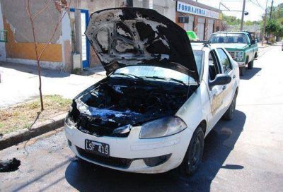 Fuego en un taxi