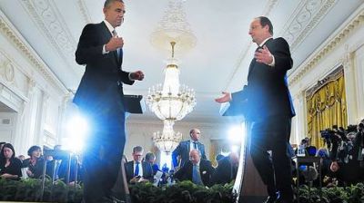 Una cena de gala cierra una alianza entre Obama y Hollande