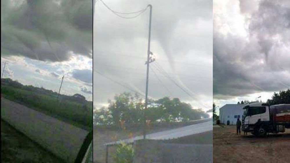 Fotografiaron "colas de tornados" sobre el cielo de Bandera