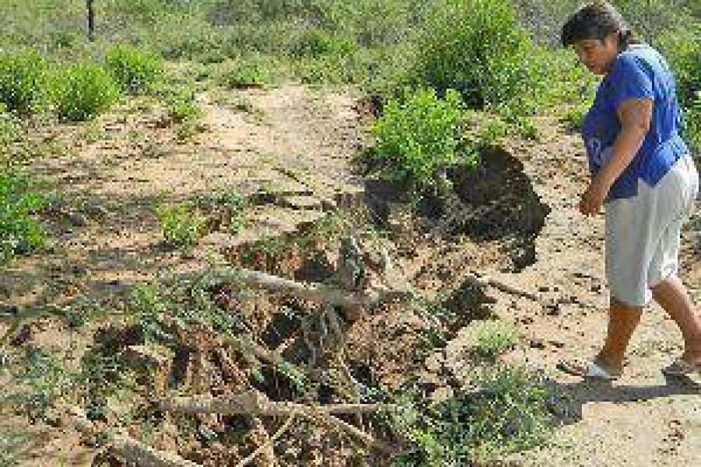 Alarma en el pueblo de Laprida por grietas que est�n a metros de las casas