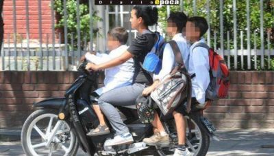 Aplicar�n sanciones para quienes circulen con ni�os en moto