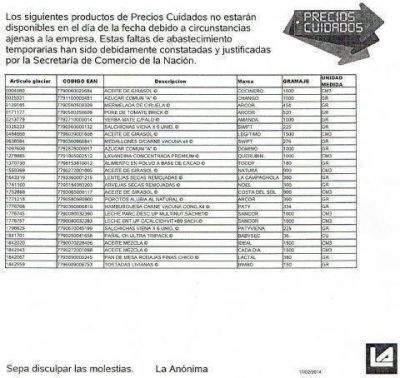 Realizaron inspecci�n en sucursal local de la empresa incorporada al programa �Precios cuidados�
